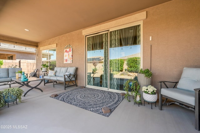 8874 W Saguaro Skies Rd, Marana, AZ 85653 - view of patio / terrace featuring an outdoor living space