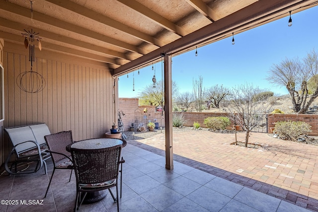 view of patio featuring a fenced backyard