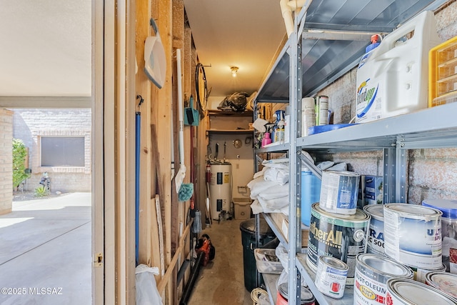 storage featuring electric water heater