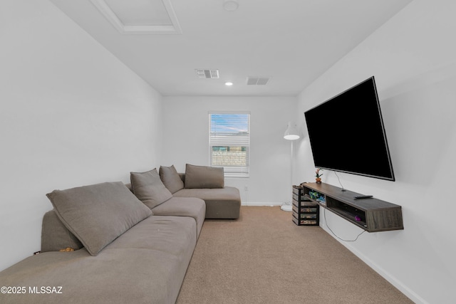 8111 S Soltero Mine Dr, Tucson, AZ 85747 - carpeted living area featuring attic access and recessed lighting