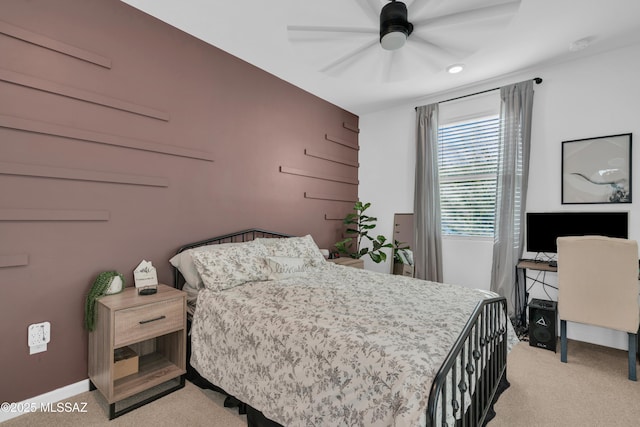 8111 S Soltero Mine Dr, Tucson, AZ 85747 - bedroom with light colored carpet and ceiling fan