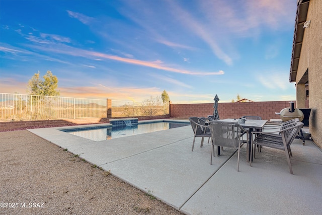 8111 S Soltero Mine Dr, Tucson, AZ 85747 - view of pool with a patio, a fenced backyard, and outdoor dining space