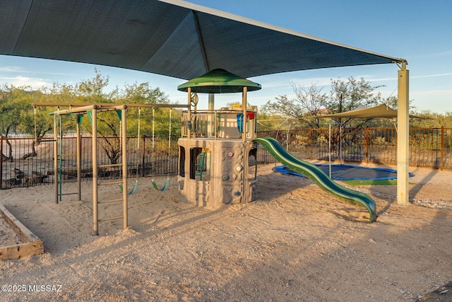 community play area with fence