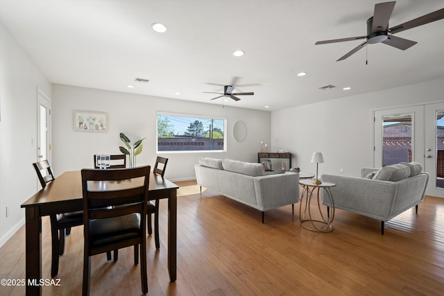 2350 E Juanita St, Tucson, AZ 85719 - dining room with ceiling fan, recessed lighting, wood finished floors, and baseboards