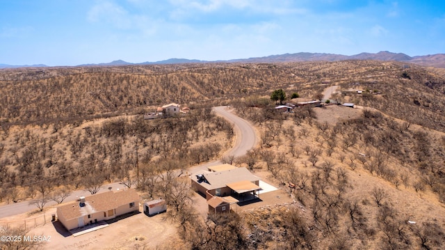 aerial view with a mountain view