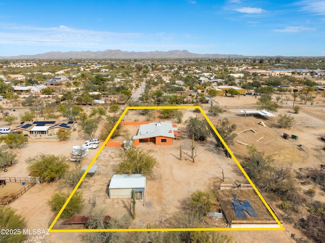 3053 W Lobo Rd, Tucson, AZ 85742 - drone / aerial view with a mountain view and view of desert