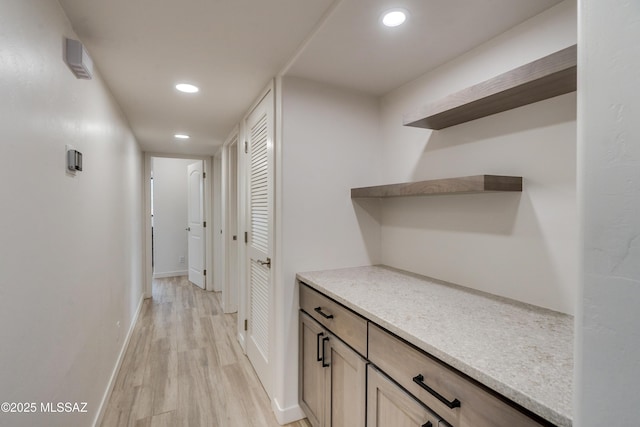 3053 W Lobo Rd, Tucson, AZ 85742 - hall featuring recessed lighting, light wood-type flooring, and baseboards