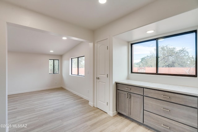 3053 W Lobo Rd, Tucson, AZ 85742 - interior space with lofted ceiling, light wood-style flooring, recessed lighting, and baseboards