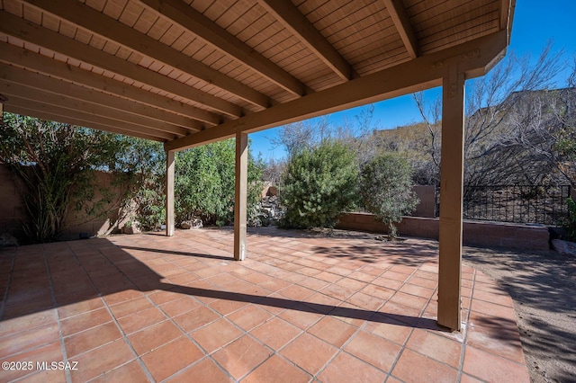 view of patio with a fenced backyard