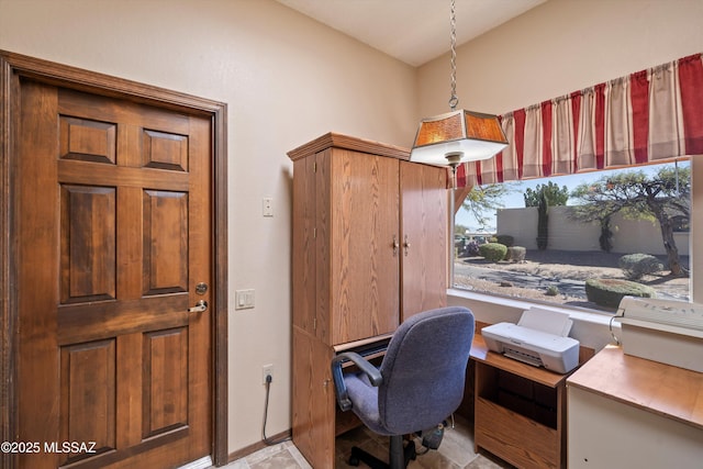 office area with baseboards