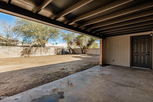 view of patio with a fenced backyard