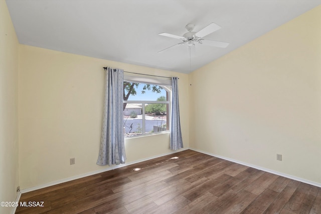 36973 S Highland Ridge Ct, Tucson, AZ 85739 - unfurnished room featuring wood finished floors, baseboards, and ceiling fan