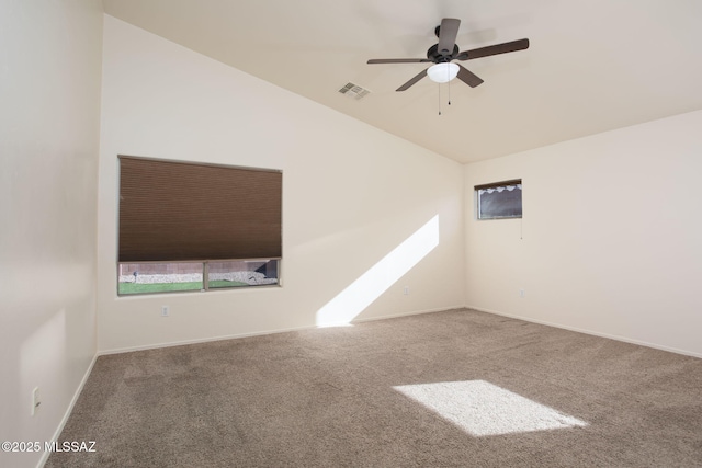 154 W Calle Patio Lindo, Sahuarita, AZ 85629 - spare room with lofted ceiling, carpet, ceiling fan, and baseboards