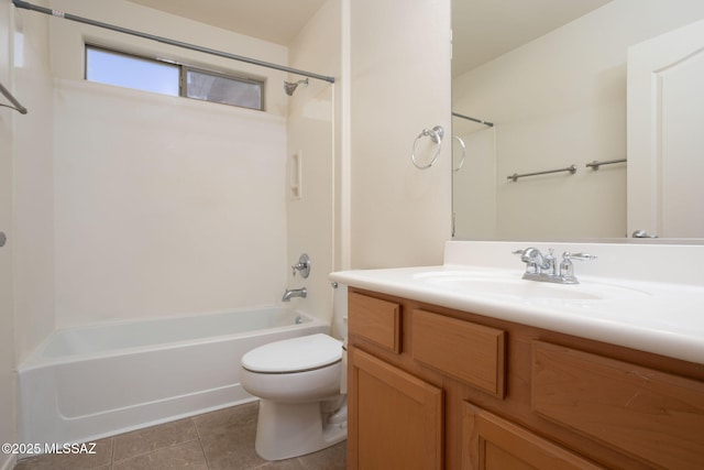 154 W Calle Patio Lindo, Sahuarita, AZ 85629 - full bathroom featuring tile patterned floors, shower / washtub combination, toilet, and vanity