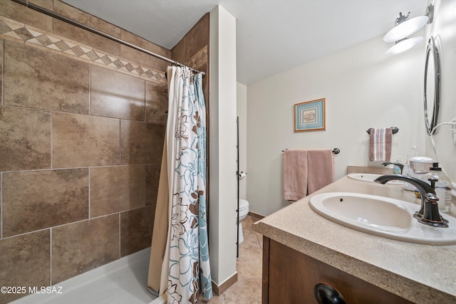 1912 W Anklam Rd, Tucson, AZ 85745 - bathroom with a stall shower, double vanity, and toilet