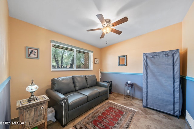 1912 W Anklam Rd, Tucson, AZ 85745 - living area featuring ceiling fan and baseboards