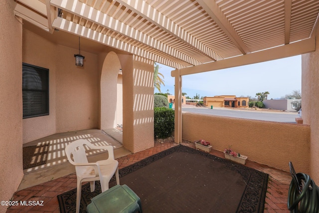 view of patio with a pergola