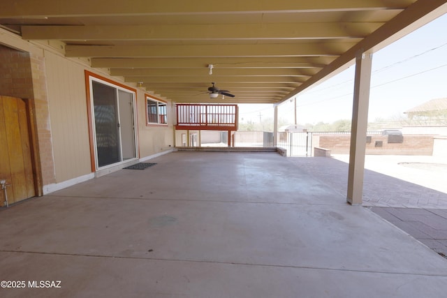 view of patio / terrace featuring a ceiling fan