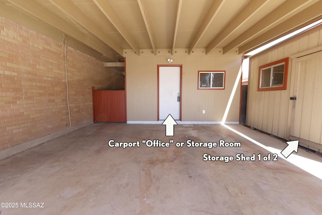 view of garage