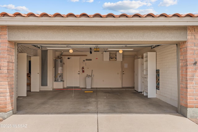 garage with water heater