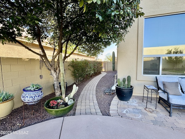 view of patio with a fenced backyard