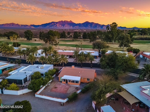 285 E Los Rincones, Green Valley, AZ 85614 - aerial view of property and surrounding area with a mountain backdrop