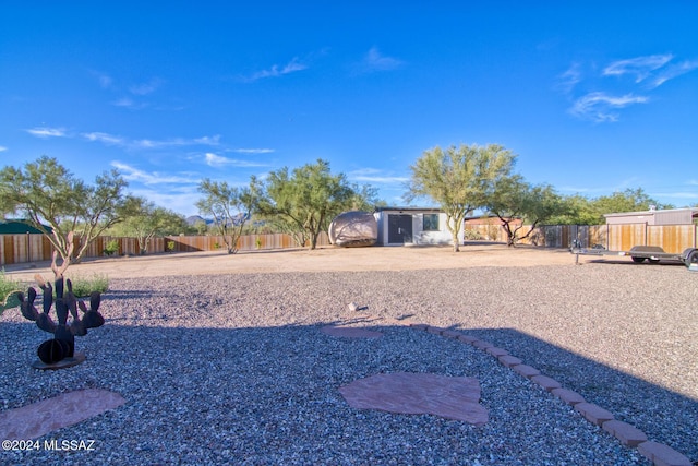 view of yard with fence
