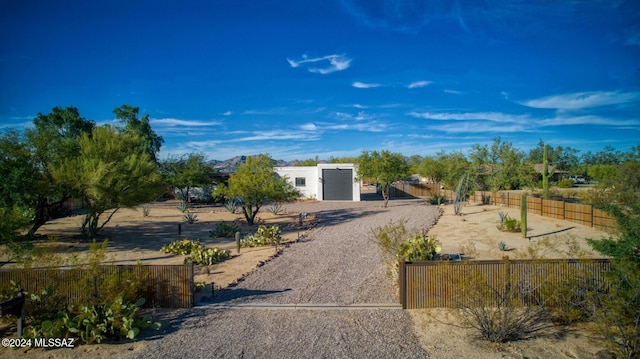 view of yard with a fenced front yard