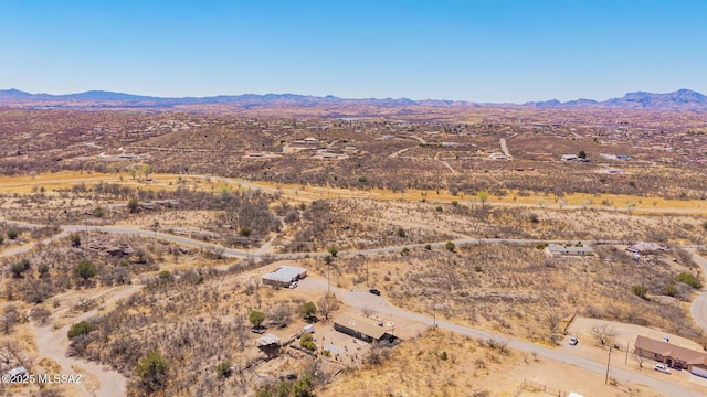 bird's eye view with a mountain view