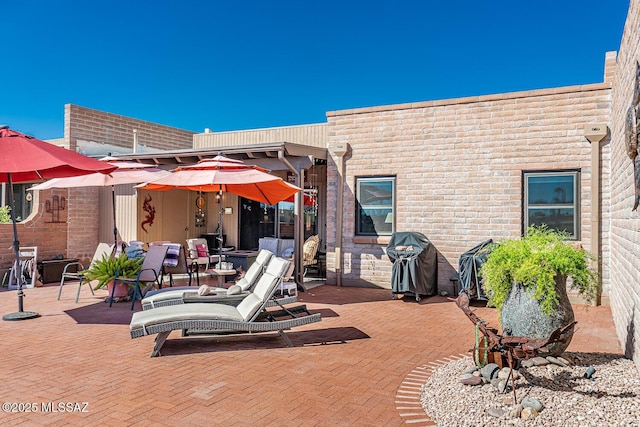 view of patio featuring grilling area