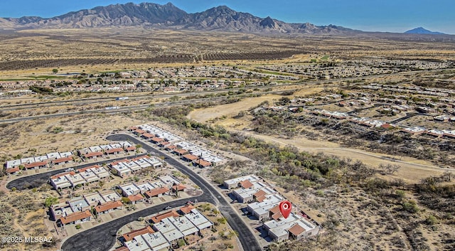 bird's eye view featuring a mountain view