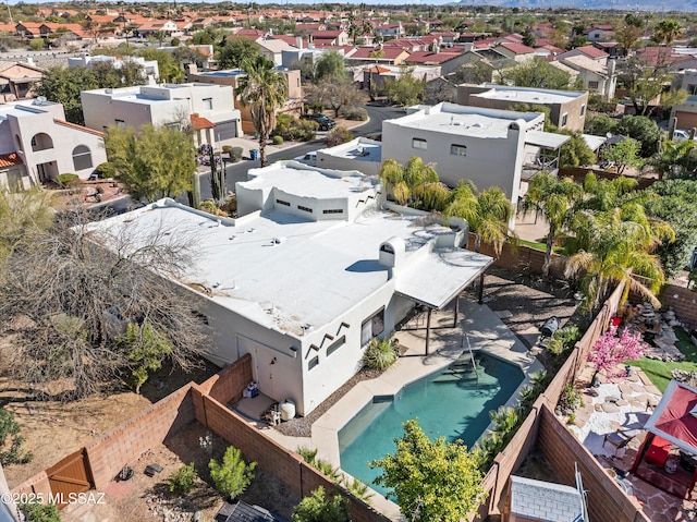 aerial view with a residential view