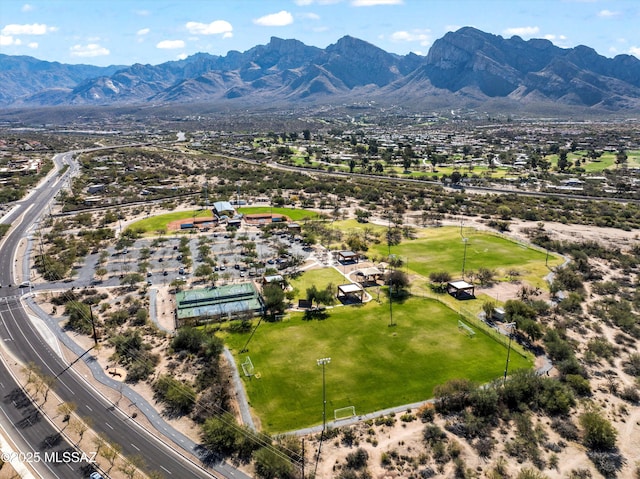 bird's eye view featuring a mountain view