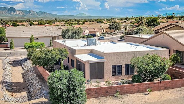bird's eye view with a residential view and a mountain view
