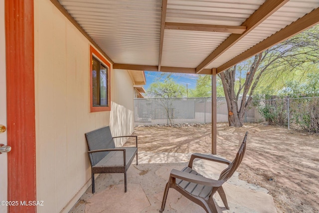 view of patio with a fenced backyard
