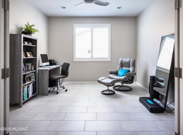 6949 W Tanner Trl, Marana, AZ 85658 - office with baseboards and ceiling fan