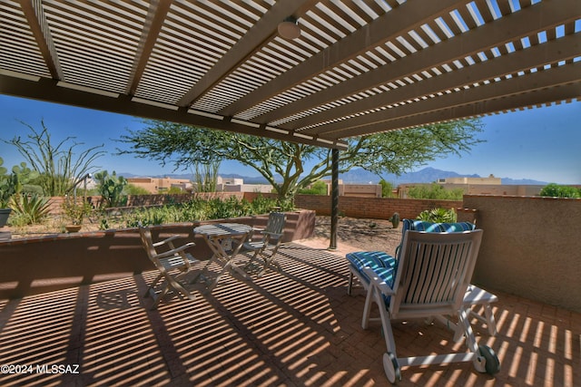 875 S Corte Monte Cristo, Green Valley, AZ 85614 - view of patio with a mountain view and fence