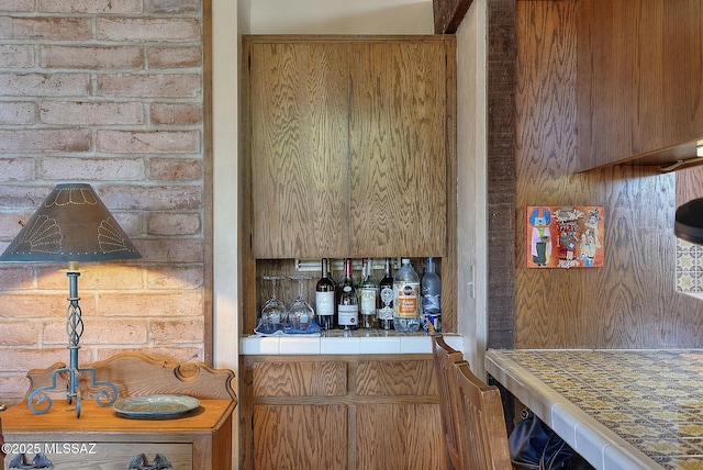 kitchen featuring tile counters