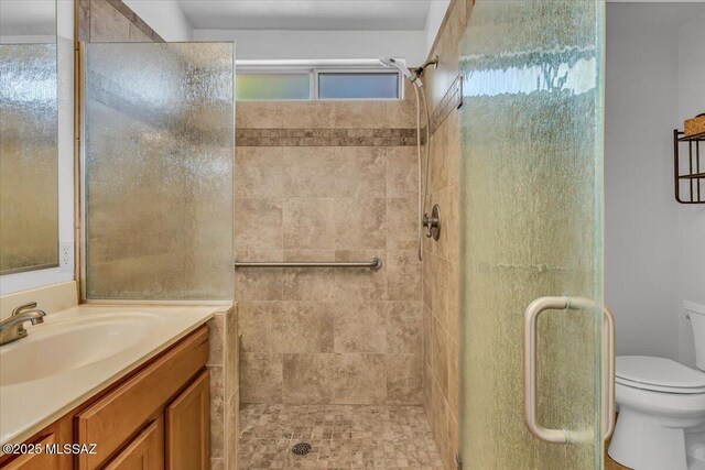 660 W Via Rosaldo, Green Valley, AZ 85614 - bathroom with toilet, a stall shower, and vanity