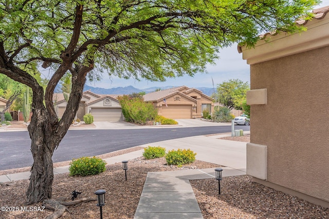 view of street with a mountain view