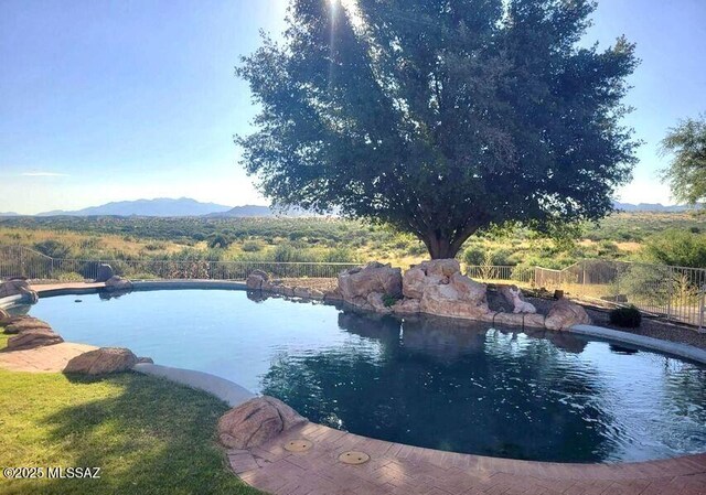 32551 S Moyza Ranch Rd, Amado, AZ 85645 - view of water feature with a mountain view and fence