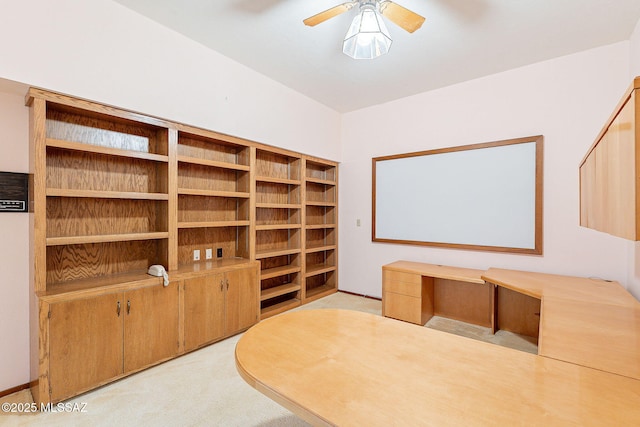 32551 S Moyza Ranch Rd, Amado, AZ 85645 - interior space with light colored carpet and ceiling fan