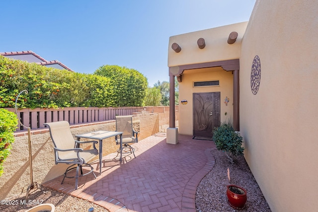 3437 S Abrego Dr, Green Valley, AZ 85614 - view of patio featuring fence and outdoor dining space