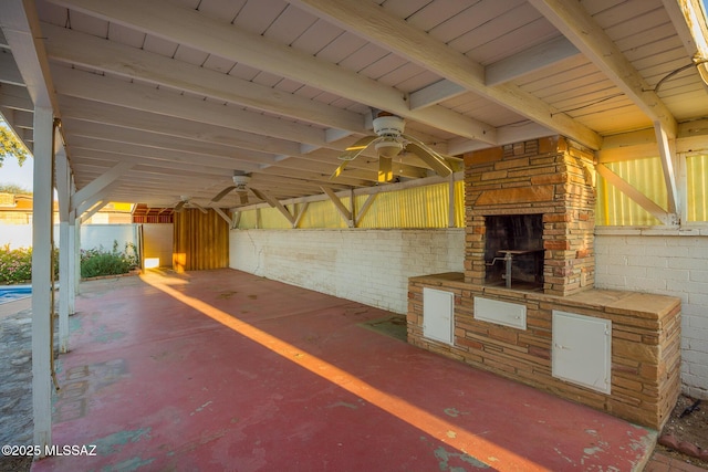 view of patio / terrace with ceiling fan