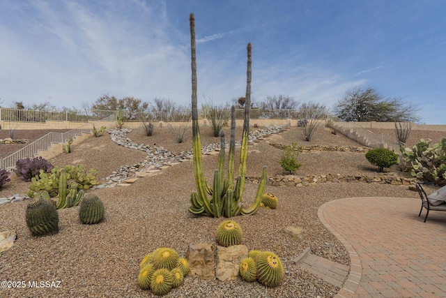 view of yard with a patio area and a fenced backyard