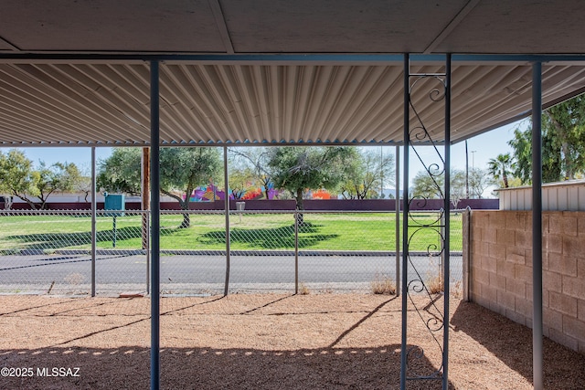 view of community featuring a yard, a gate, and fence