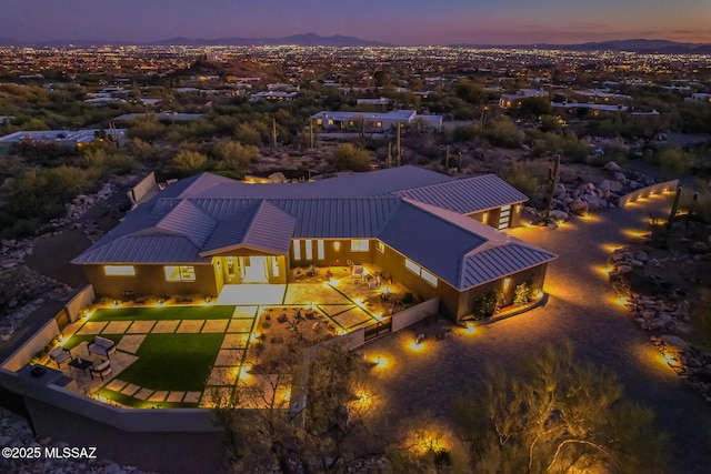 6800 N Cocopas Rd, Tucson, AZ 85718 - aerial view at dusk of a mountain view