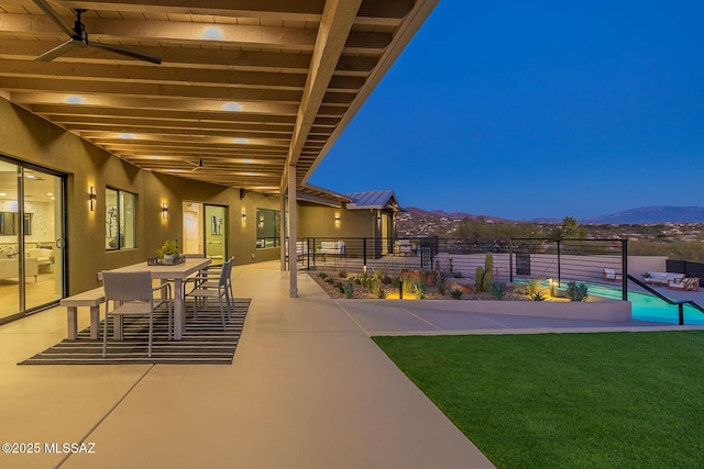 6800 N Cocopas Rd, Tucson, AZ 85718 - view of patio / terrace featuring fence and a mountain view