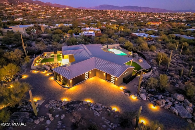 6800 N Cocopas Rd, Tucson, AZ 85718 - aerial view at dusk of a mountain view