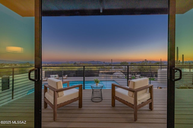 6800 N Cocopas Rd, Tucson, AZ 85718 - view of balcony at dusk